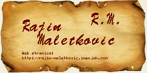 Rajin Maletković vizit kartica